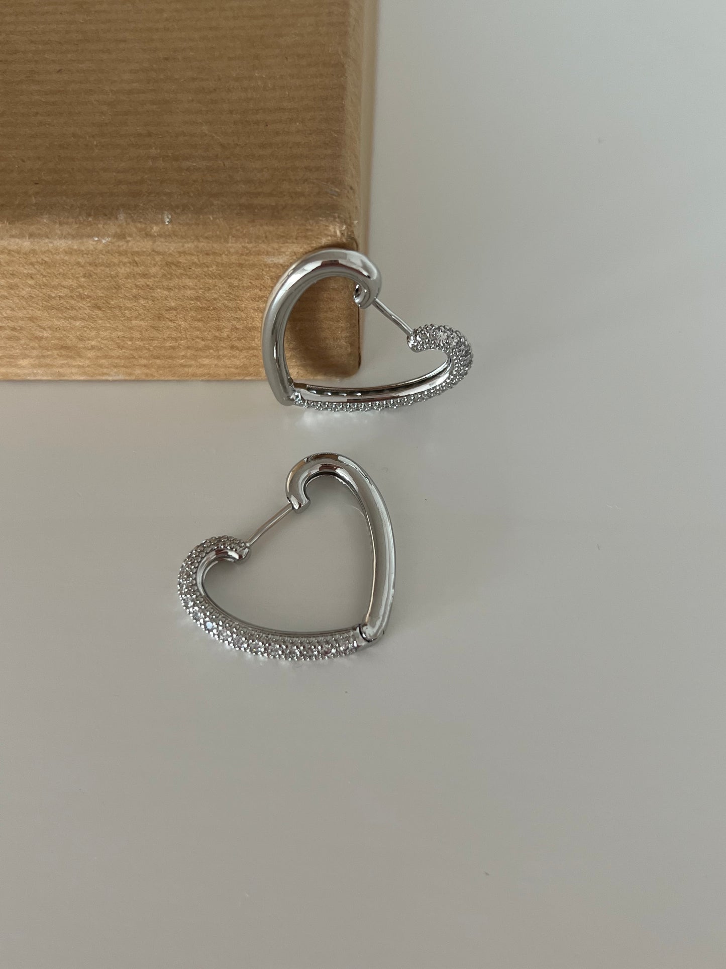 Heart Huggie Hoops