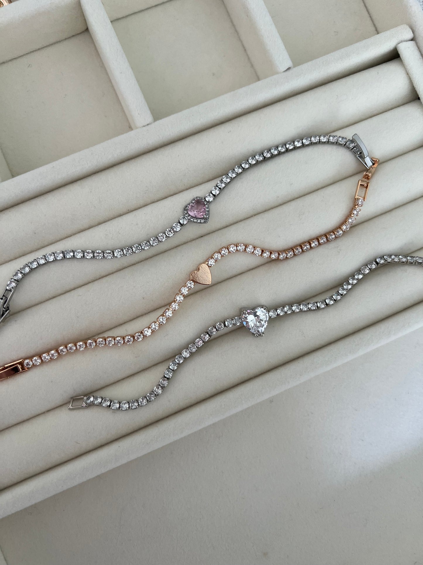 Heart Shaped Tennis Bracelet
