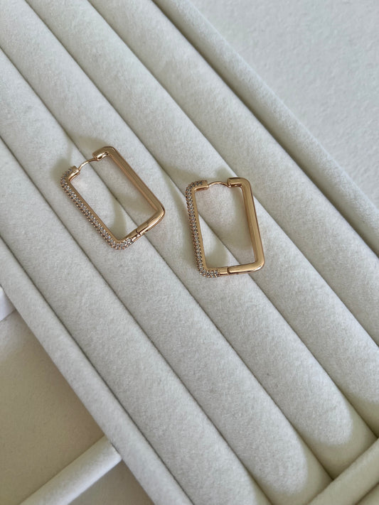 Sophia Rectangle Hoop Earrings